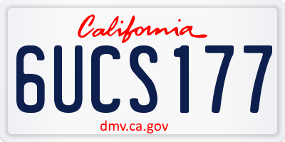 CA license plate 6UCS177