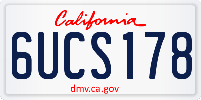 CA license plate 6UCS178