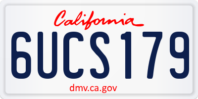 CA license plate 6UCS179