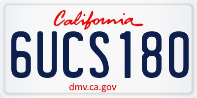 CA license plate 6UCS180