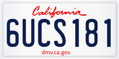 CA license plate 6UCS181