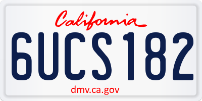 CA license plate 6UCS182