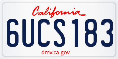 CA license plate 6UCS183