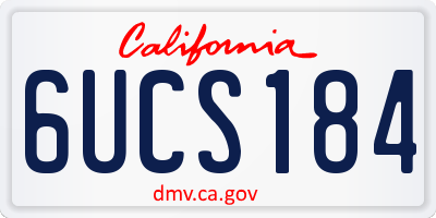CA license plate 6UCS184