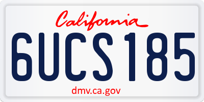 CA license plate 6UCS185