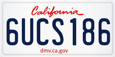 CA license plate 6UCS186