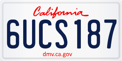 CA license plate 6UCS187