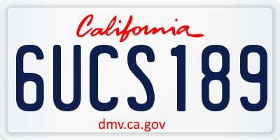 CA license plate 6UCS189
