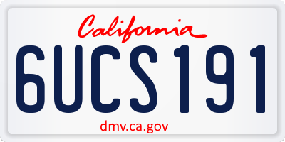 CA license plate 6UCS191