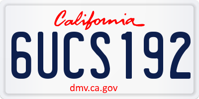 CA license plate 6UCS192