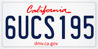 CA license plate 6UCS195