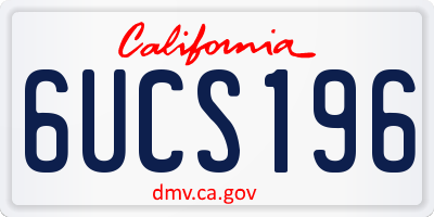 CA license plate 6UCS196