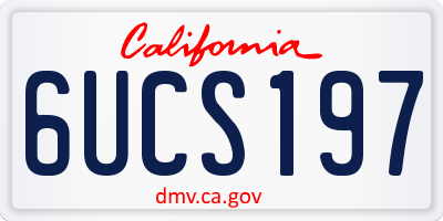 CA license plate 6UCS197