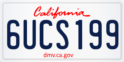 CA license plate 6UCS199