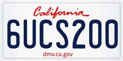 CA license plate 6UCS200