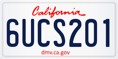 CA license plate 6UCS201