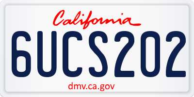 CA license plate 6UCS202