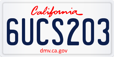 CA license plate 6UCS203