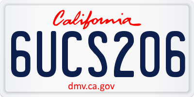 CA license plate 6UCS206