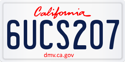 CA license plate 6UCS207