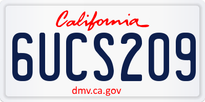 CA license plate 6UCS209