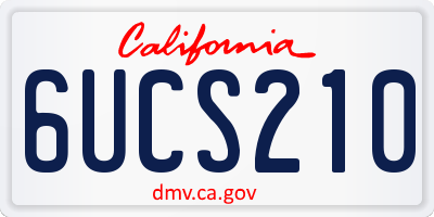 CA license plate 6UCS210