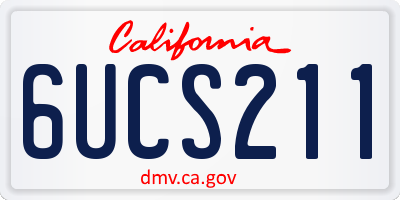CA license plate 6UCS211