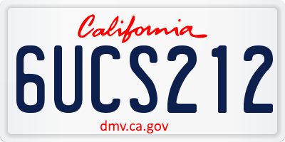 CA license plate 6UCS212