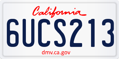 CA license plate 6UCS213