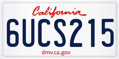 CA license plate 6UCS215