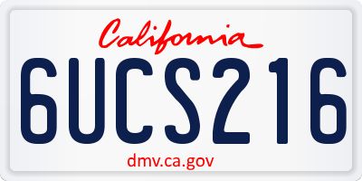CA license plate 6UCS216