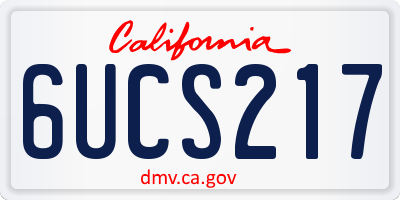 CA license plate 6UCS217