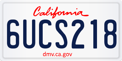CA license plate 6UCS218