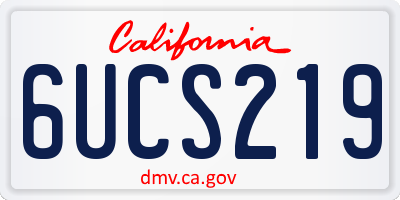 CA license plate 6UCS219