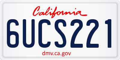 CA license plate 6UCS221