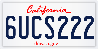 CA license plate 6UCS222