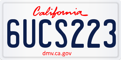 CA license plate 6UCS223
