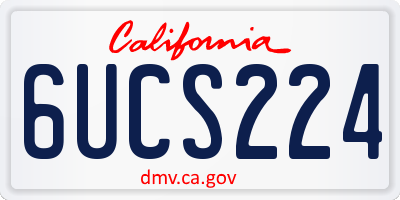 CA license plate 6UCS224