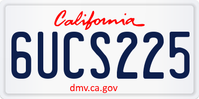 CA license plate 6UCS225