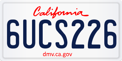 CA license plate 6UCS226