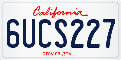 CA license plate 6UCS227
