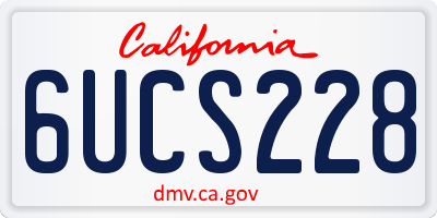 CA license plate 6UCS228