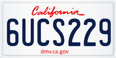 CA license plate 6UCS229