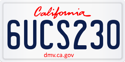 CA license plate 6UCS230