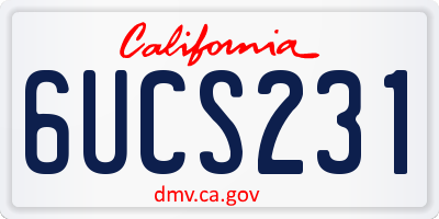 CA license plate 6UCS231