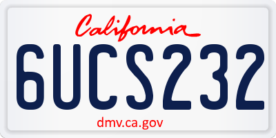 CA license plate 6UCS232