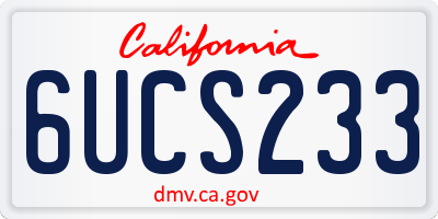 CA license plate 6UCS233
