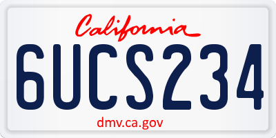 CA license plate 6UCS234