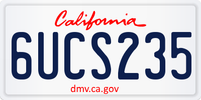 CA license plate 6UCS235