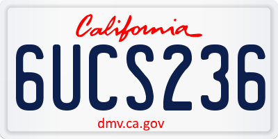 CA license plate 6UCS236